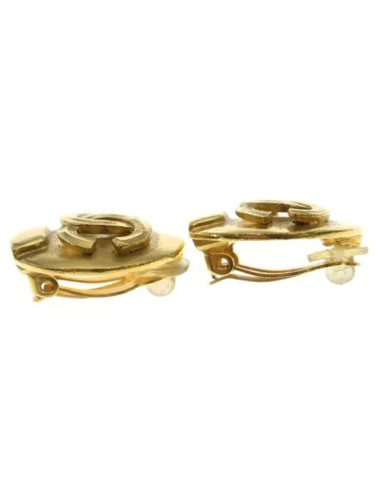 Chanel CC Logo Circle Earrings Gold - Picture 3 of 6